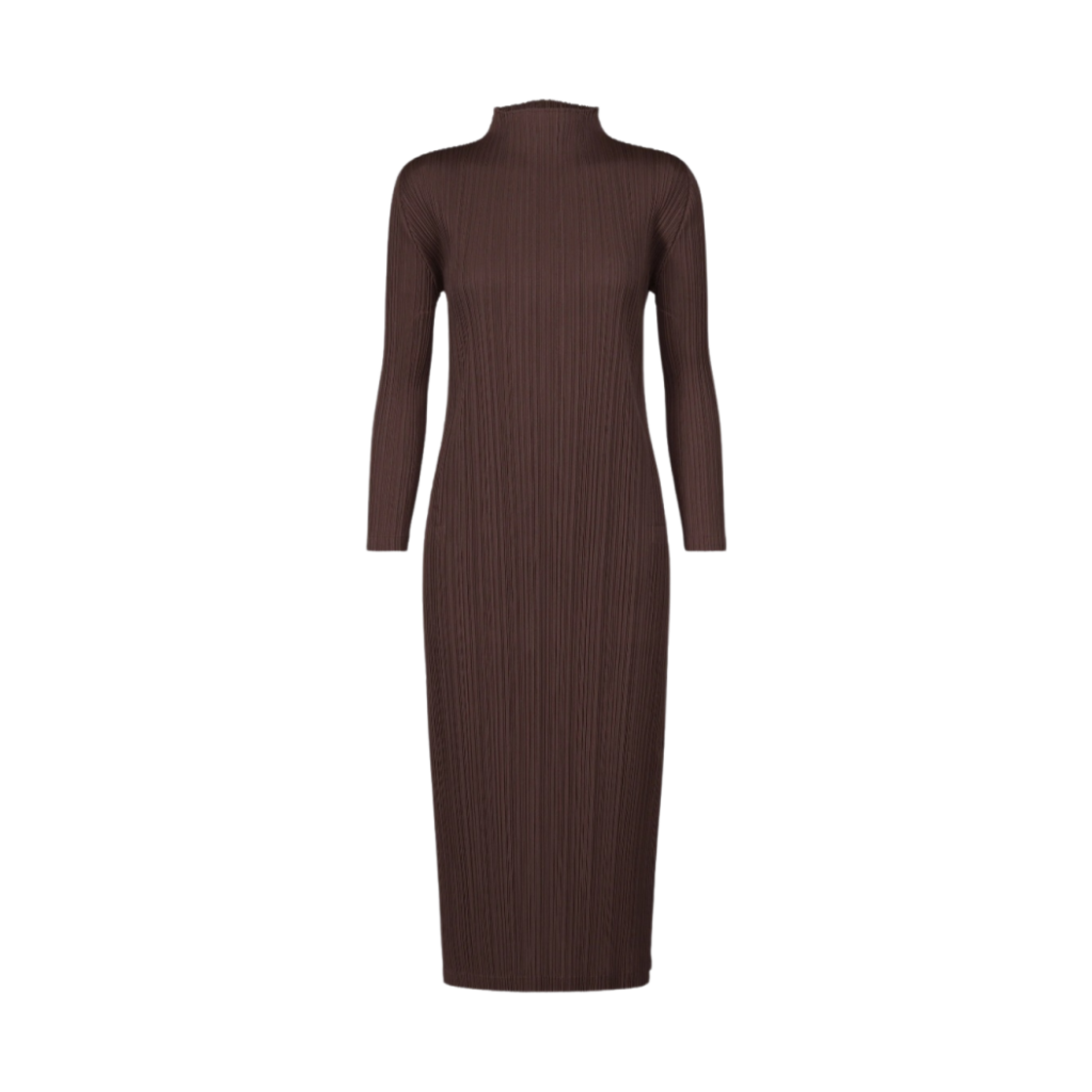 JH135-49 (W) Pleats Please Issey Miyake MC September Dress Dark Brown