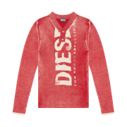 Diesel K-Atullus Printed Wool Jumper with Logo Red