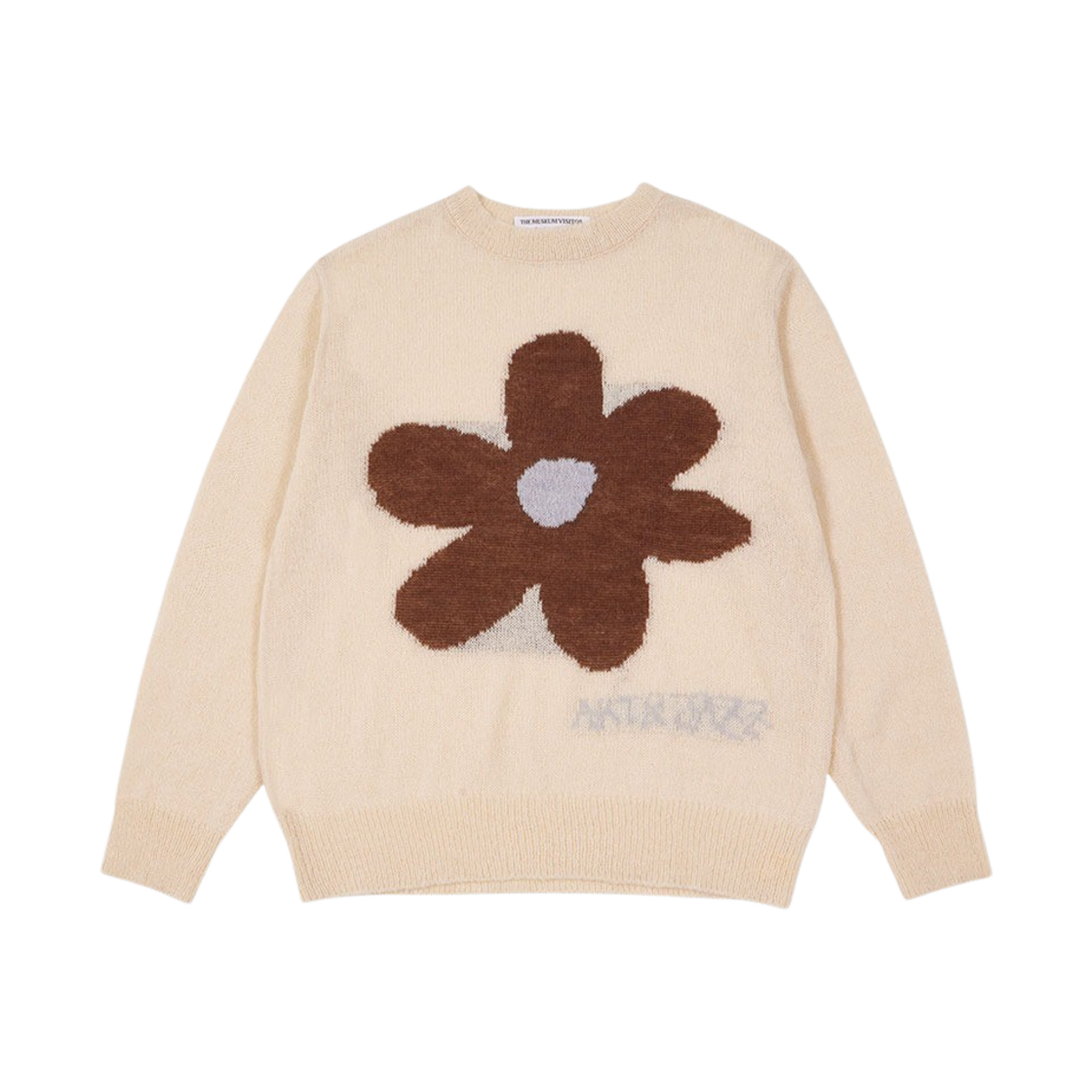 더뮤지엄비지터 플라워 자카드 썸머 니트 베이지