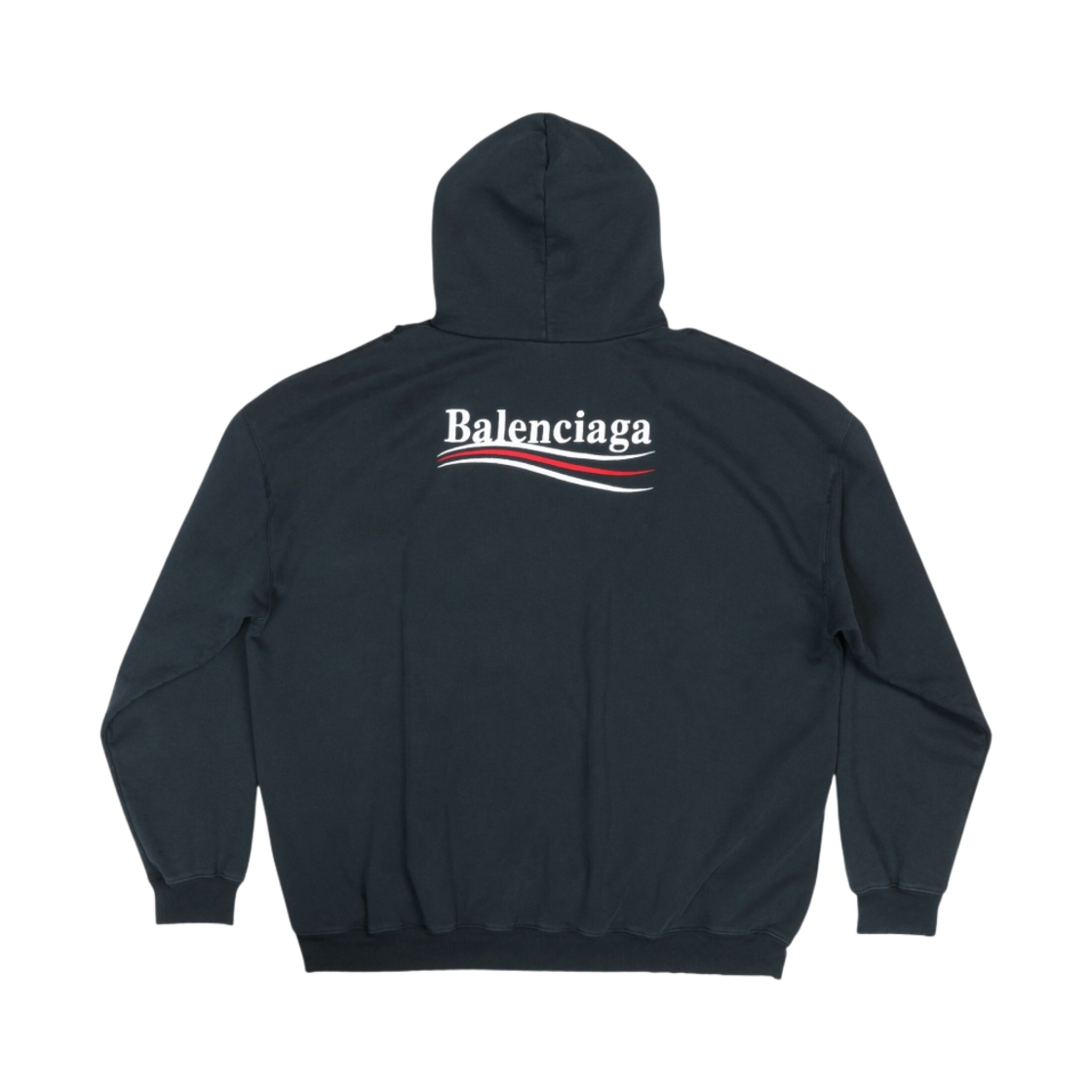 발렌시아가 폴리티컬 캠페인 후드 라지 핏 블랙