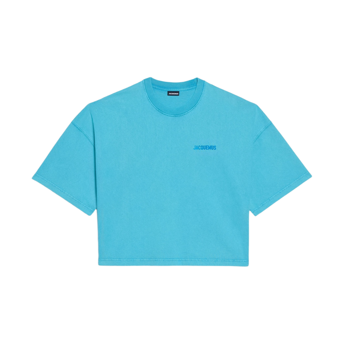 자크뮈스 르 티셔츠 코르토 박시 크롭 티셔츠 블루(Jacquemus Le T-Shirt Corto Boxy Cropped T-Shirt Blue) - 1