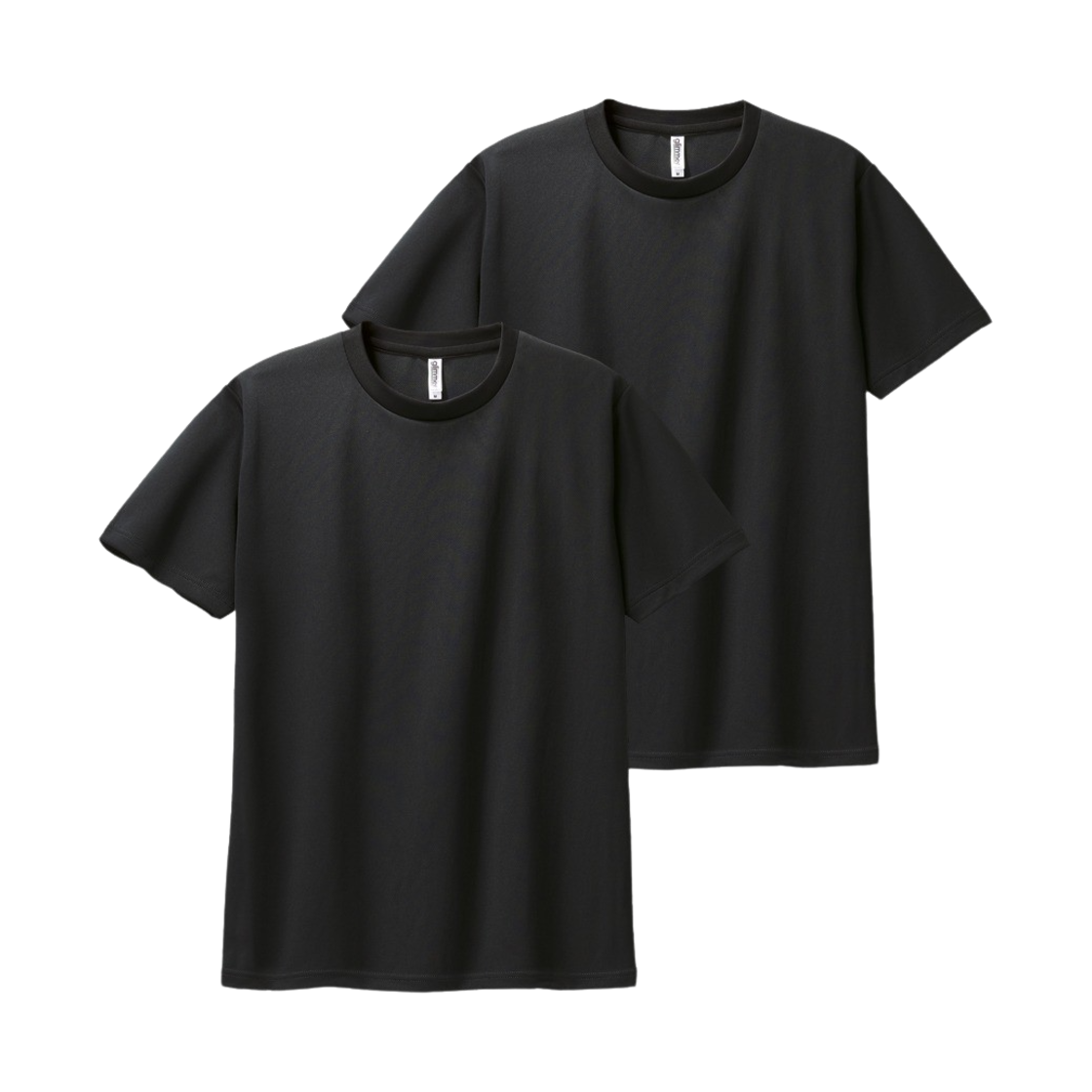 00300-ACT Black Glimmer Dry Round T-Shirt Black (2Pack) - 대표 이미지 #1