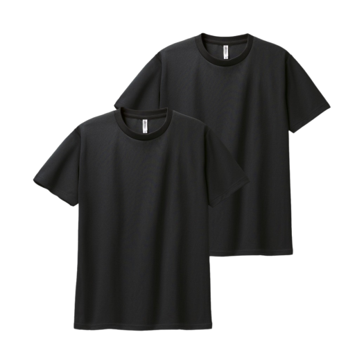 00300-ACT Black Glimmer Dry Round T-Shirt Black (2Pack)