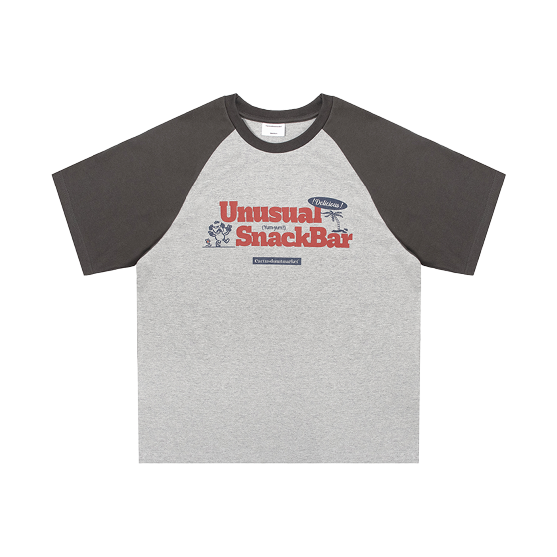 캑터스도넛마켓 스낵바 래글런 티셔츠 그레이