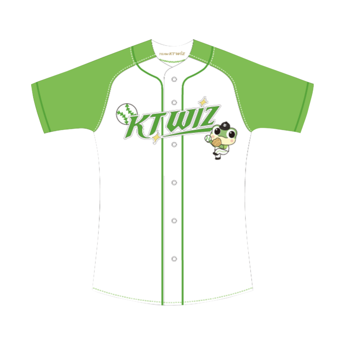 KT 위즈 x 수원이 유니폼 화이트 그린 (논 마킹 버전)(KT Wiz x Suwoni Uniform White Green (Non Marking Ver.))
