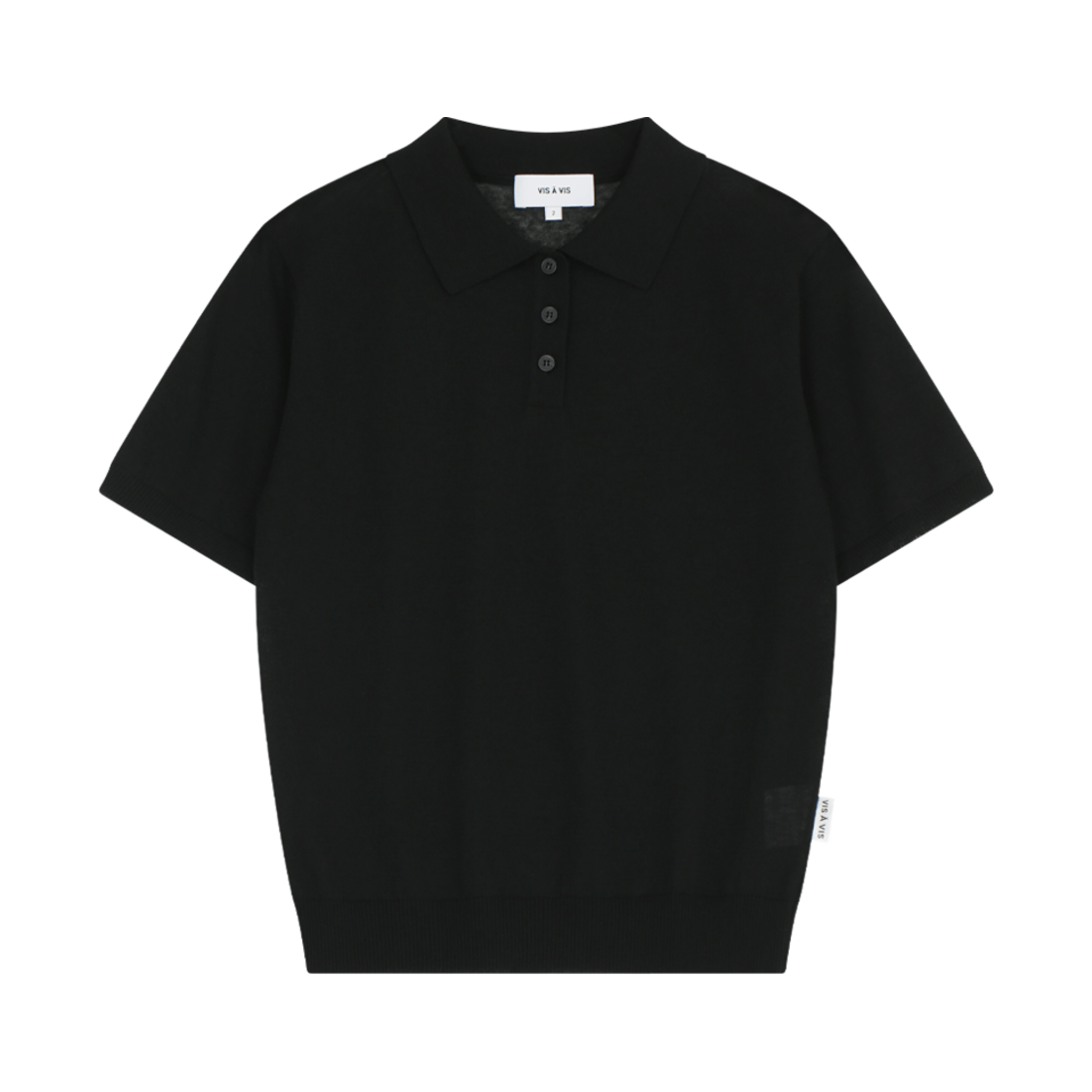 비자비 코튼혼방 폴로 셔츠 니트 블랙(VIS A VIS Cp Polo Shirt Knit Black)
