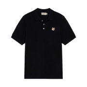 Maison Kitsune Fox Head Patch Classic Polo Black
