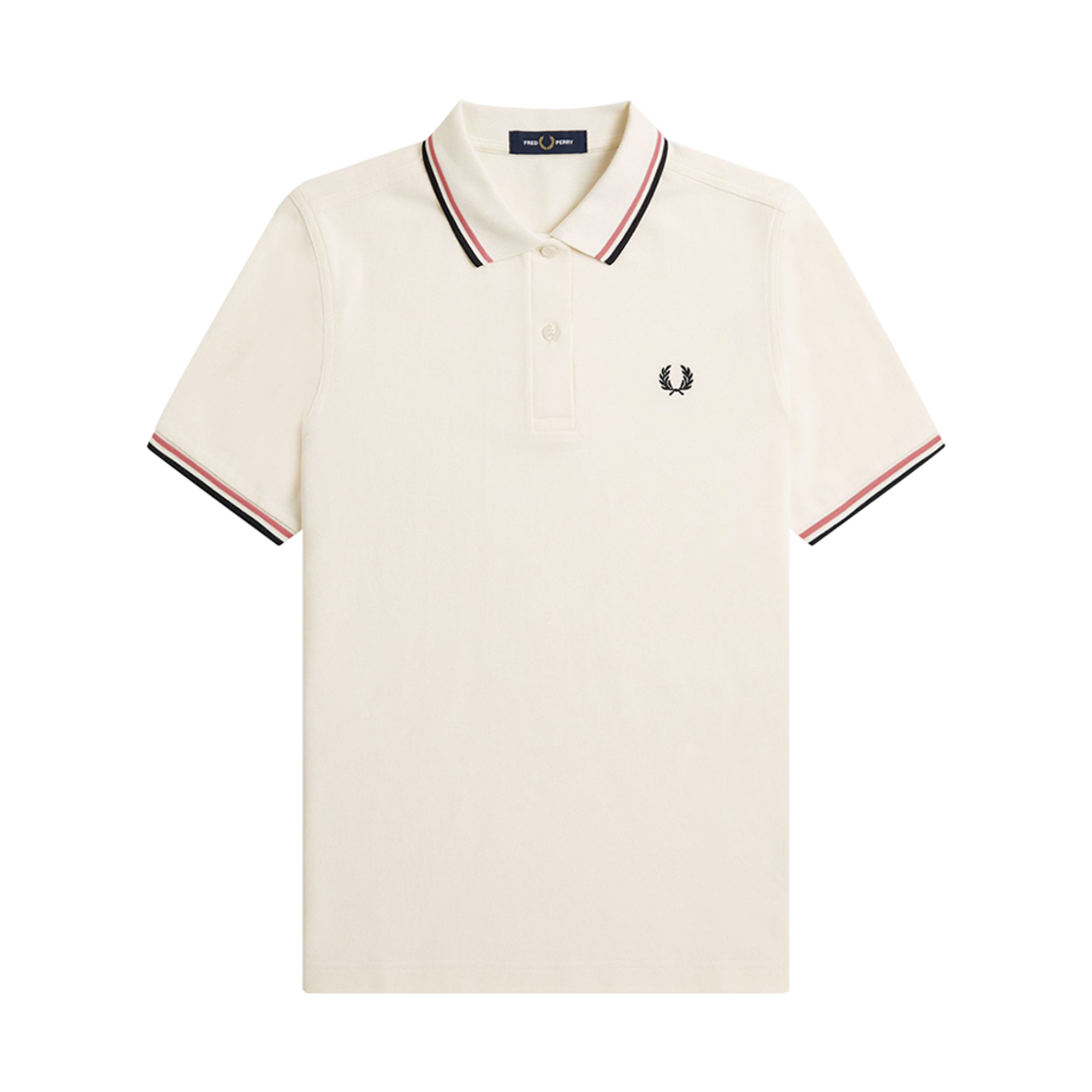 AFPF2513600-Z08 Fred Perry Womens Twin Tipped Fred Perry Shirt Light Ecru/Putty Pink/Black