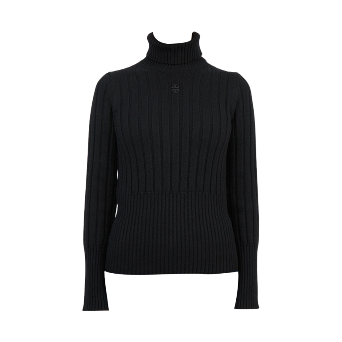 139764-001 (W) Tory Burch Turtle Neck Ribbed Knit Black