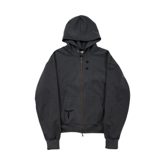 SE24STS01DG Surface Edition Oversized Embroidery Hoodie Zip Up Dark Gray