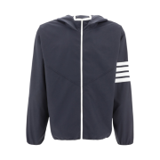 Thom Browne Military Ripstop Mesh 4-Bar Packable Zip Hoodie Navy
