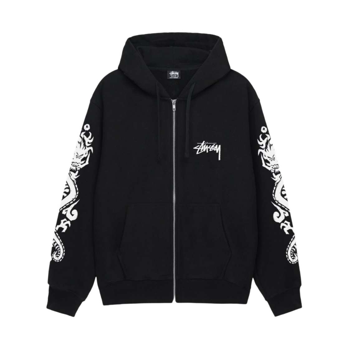 스투시 드래곤 집 후드 블랙