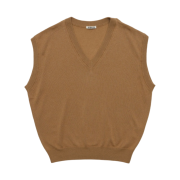 Auralee Super Fine Cashmere Silk Knit Vest Camel - 23SS