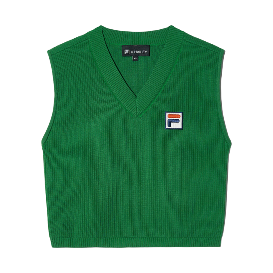 1100FS2VTH2H91FGRN [6% 적립] FILA Hailey Bieber V-Neck Knit Vest Green