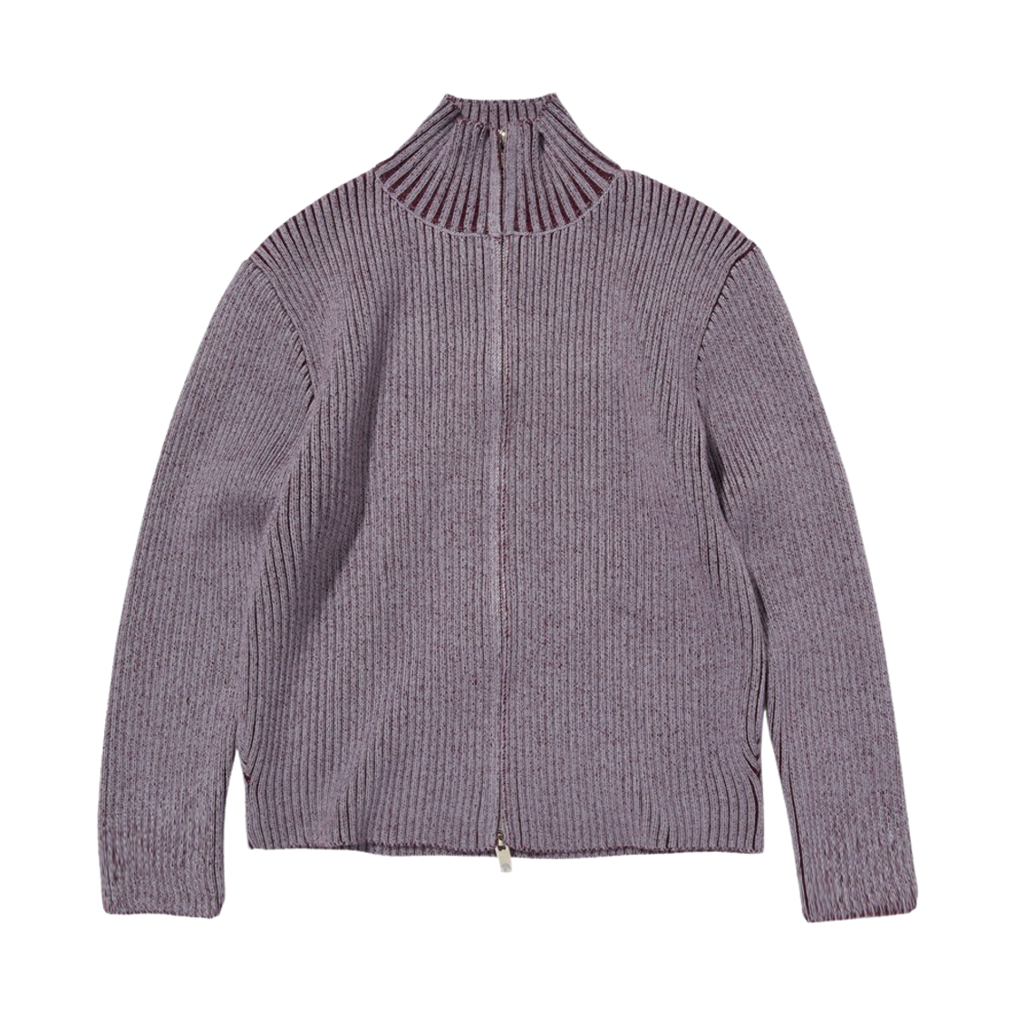 SD4SKN000BG Suade Fancy Crop Knit Zip Up Burgundy