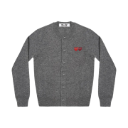 Play Comme des Garcons Double Heart Cardigan Grey