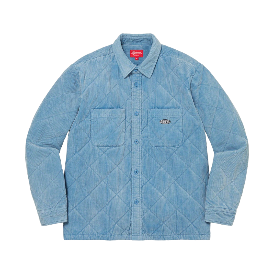 슈프림 퀼티드 코듀로이 셔츠 슬레이트 블루 - 22FW