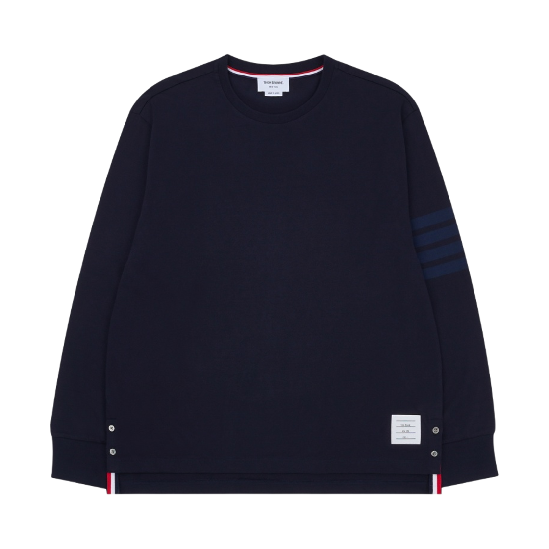 톰브라운 사선 롱슬리브 럭비 티셔츠 네이비(Thom Browne 4-Bar Long Sleeve Rugby T-Shirt Navy)