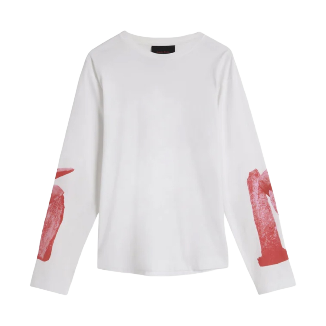 시몬 로샤 그래픽 프로젝트 롱슬리브 티셔츠 스톤 화이트 레드(Simone Rocha Graphic Project Long Sleeve T-Shirt Stones White Red)