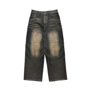 BLR Dusk Parachute Wide Denim Pants Blue