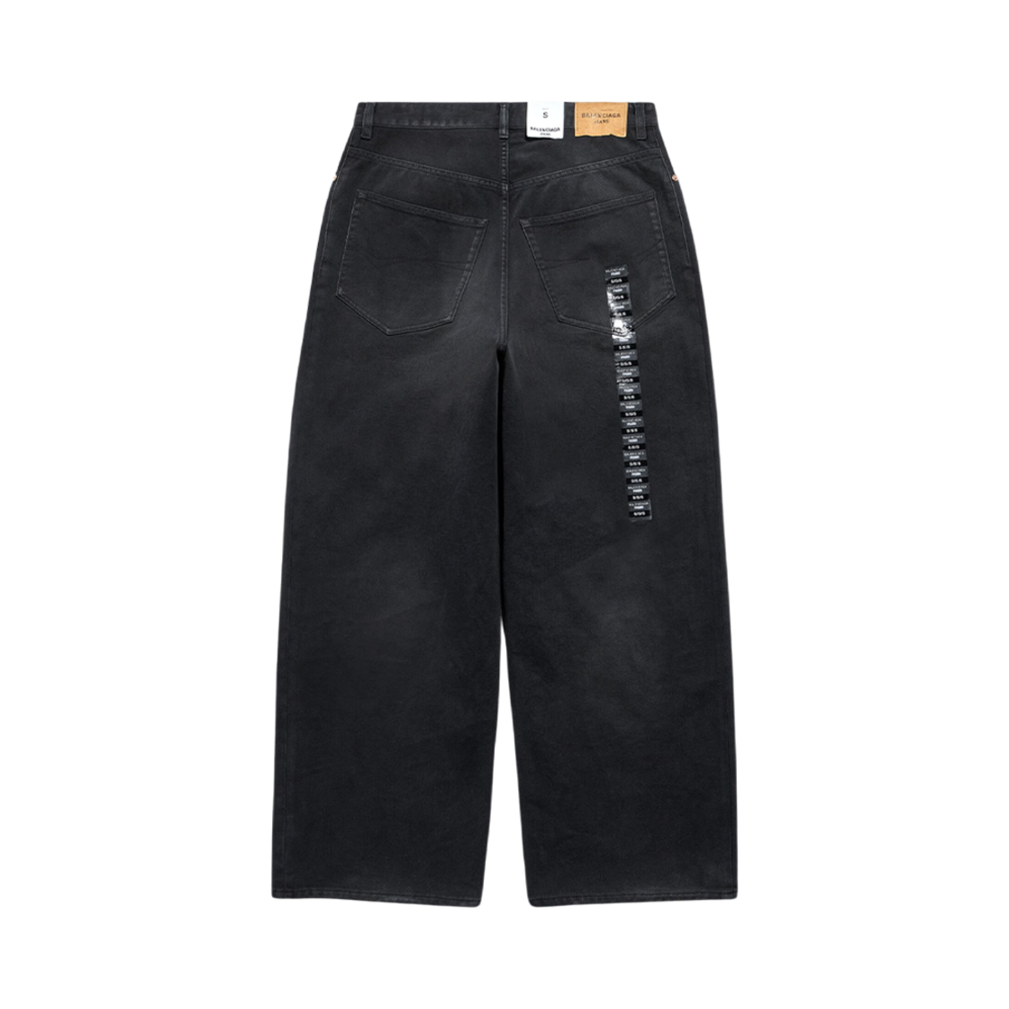발렌시아가 데님 사이즈 스티커 배기 팬츠 블랙(Balenciaga Denim Size Sticker Baggy Pants in Black) - 2