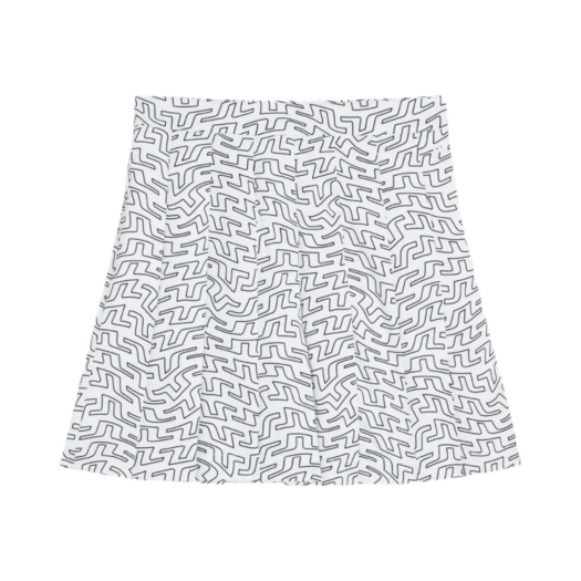 (W) J.Lindeberg Adina Print Skirt White Outline Bridge Swirl
