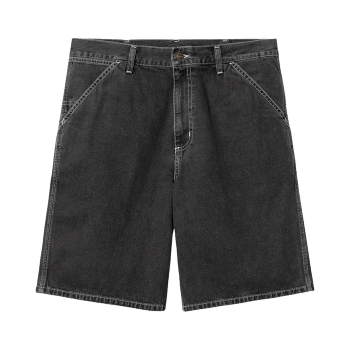 I033333-89-60 Carhartt WIP Norco Denim Simple Short Black Heavy Stone Wash - 대표 이미지 #1