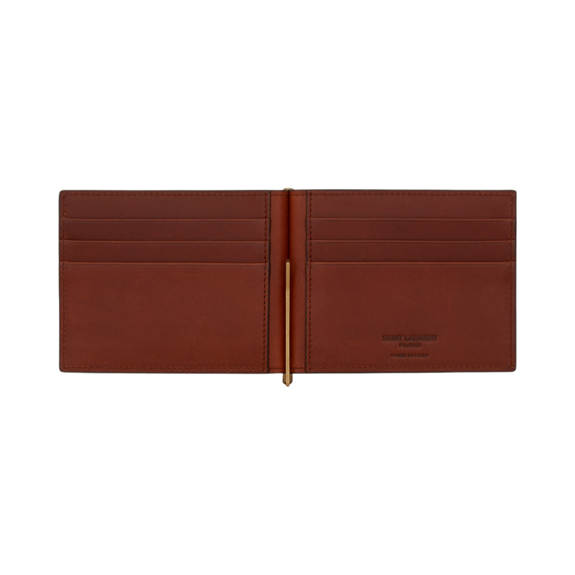 생로랑 모노그램 캔버스 앤 스무스 레더 르 모노그램 빌 클립 지갑 체스트넛(Saint Laurent Le Monogramme Bill Clip Wallet in Monogram Canvas and Smooth Leather Chestnut) - 2