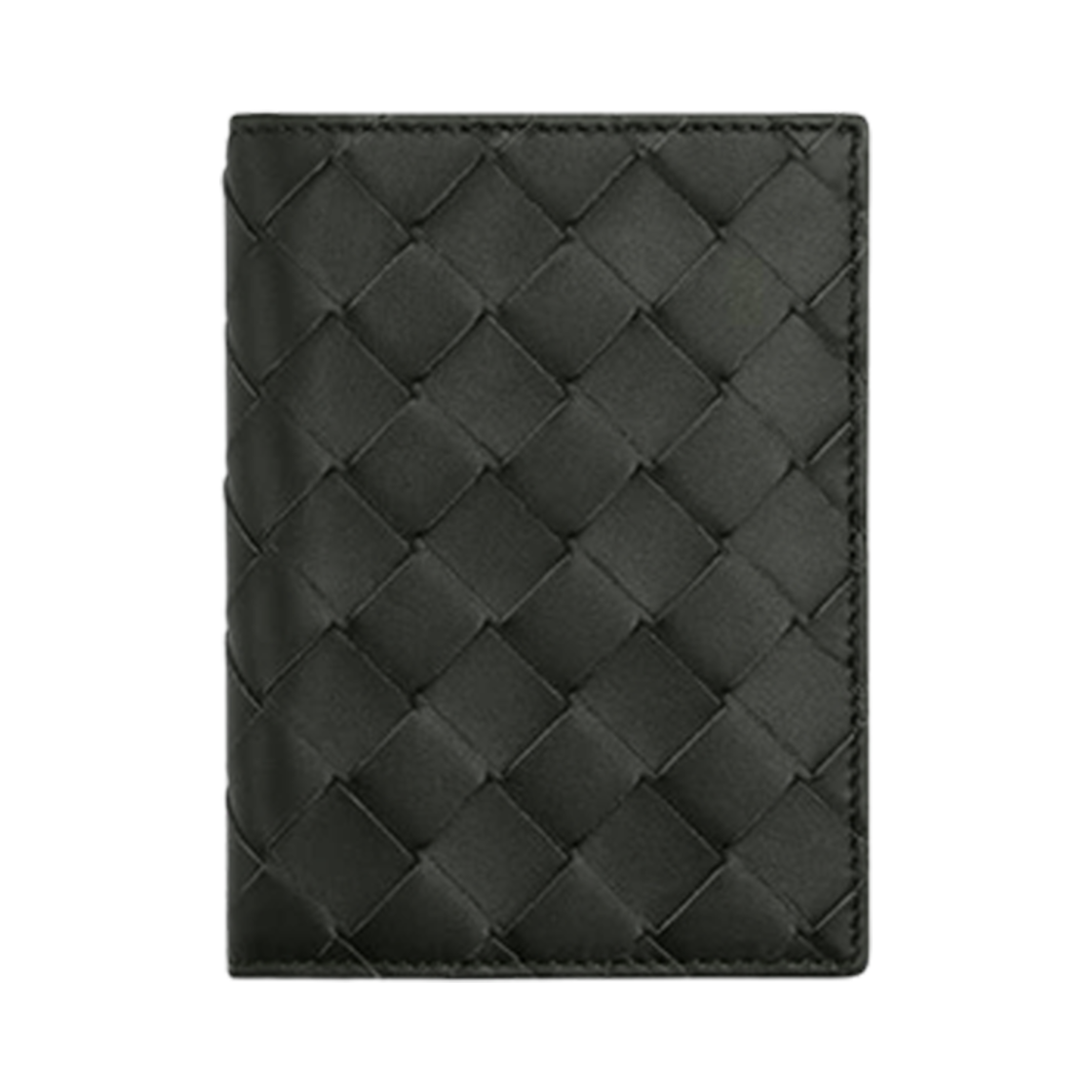 742143VCPQ61878 Bottega Veneta Intrecciato Flap Wallet Dark Green Mud