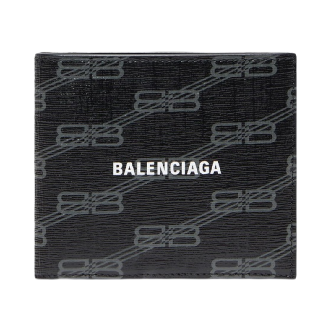 594549210D81061 Balenciaga Signature Square Folded Wallet BB Monogram Coated Canvas Black