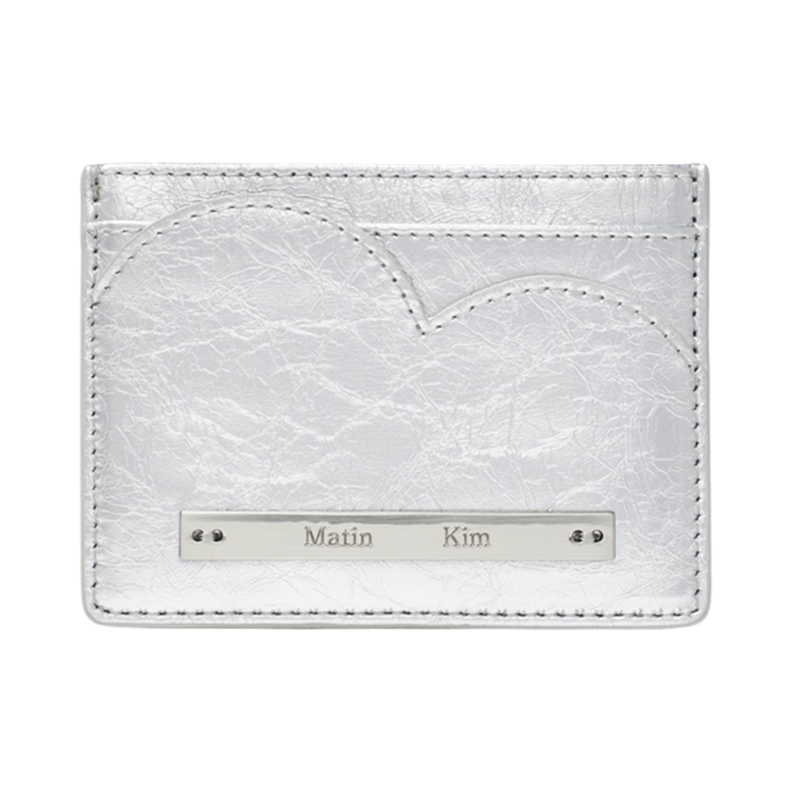 MK2500WL013VSV Matin Kim Heart Wave Enamel Card Wallet Silver