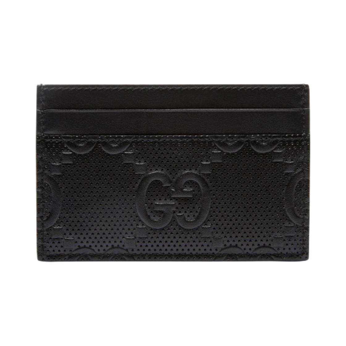 625564-1W3AN-1000 Gucci GG Embossed Card Case Black