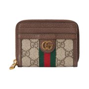 Gucci Ophidia GG Card Case Wallet Beige Ebony
