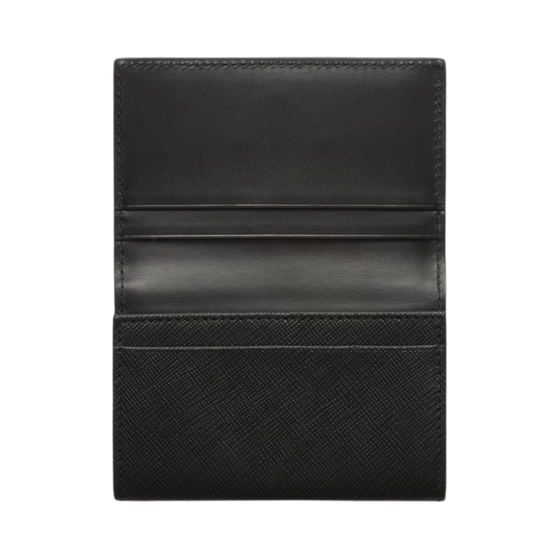 1MC110-QHH-F0632 Prada Saffiano Leather Card Holder Black - #2