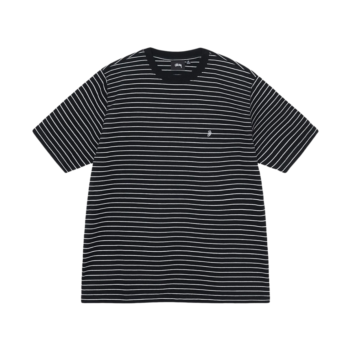 스투시 핀 스트라이프 숏슬리브 크루 블랙(Stussy Pin Striped SS Crew Black) - 1