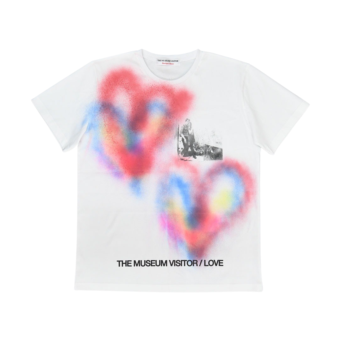 [KREAM 단독] 더뮤지엄비지터 베를린 러브 하트 스프레이드 티셔츠 화이트