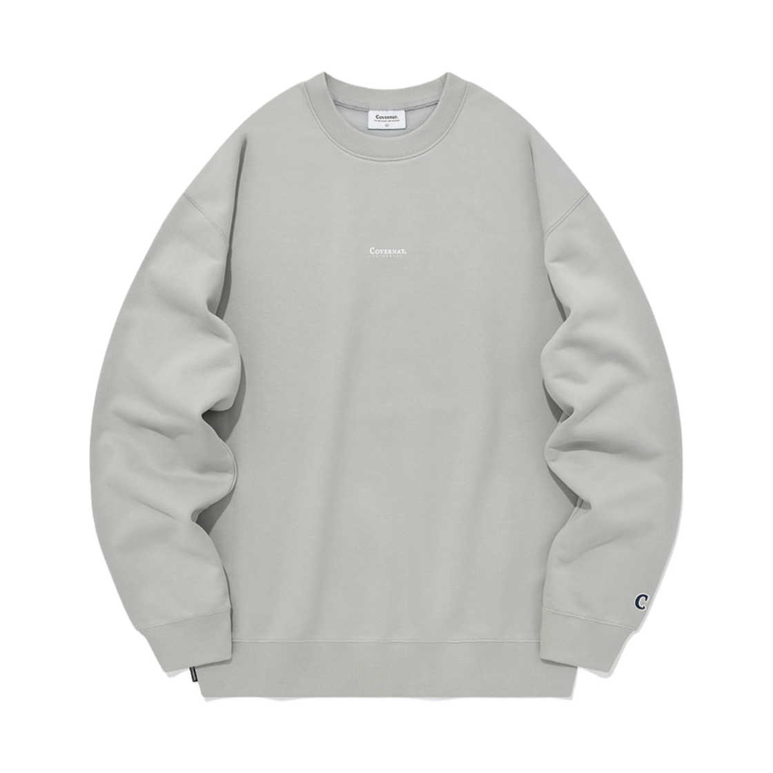 커버낫 스몰 어센틱 로고 스웨트셔츠 라이트 그레이(Covernat Small Authentic Logo Sweatshirt Light Grey)
