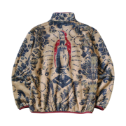 Kapital Damask Pattern Fleece Snap T-Shirt Virgin Maria Beige