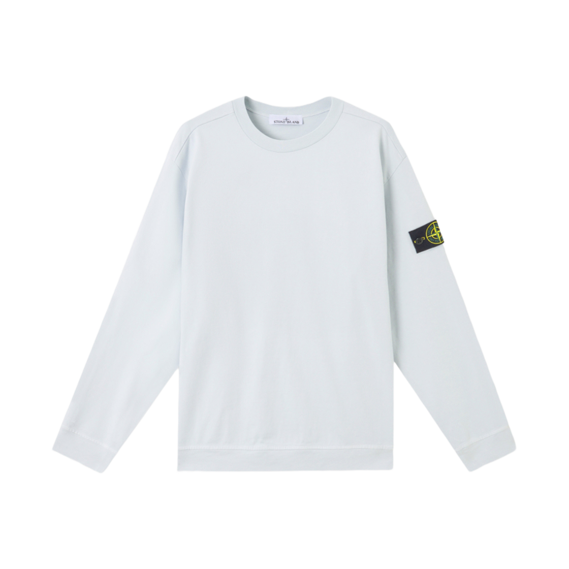 K1S1561000-43S0A50-V0041 Stone Island 6100043 Heavy Cotton Jersey Crewneck Sweatshirt with Ribbed Neckline Sky Blue - 25SS