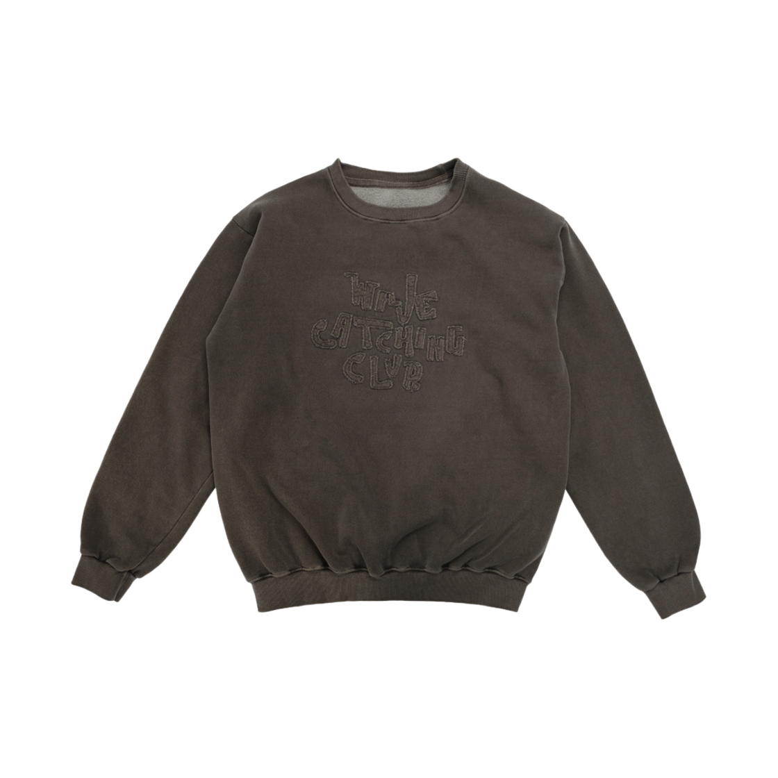 플랫웨이브 하바 패치워크 피그먼트 스웨트셔츠 브라운