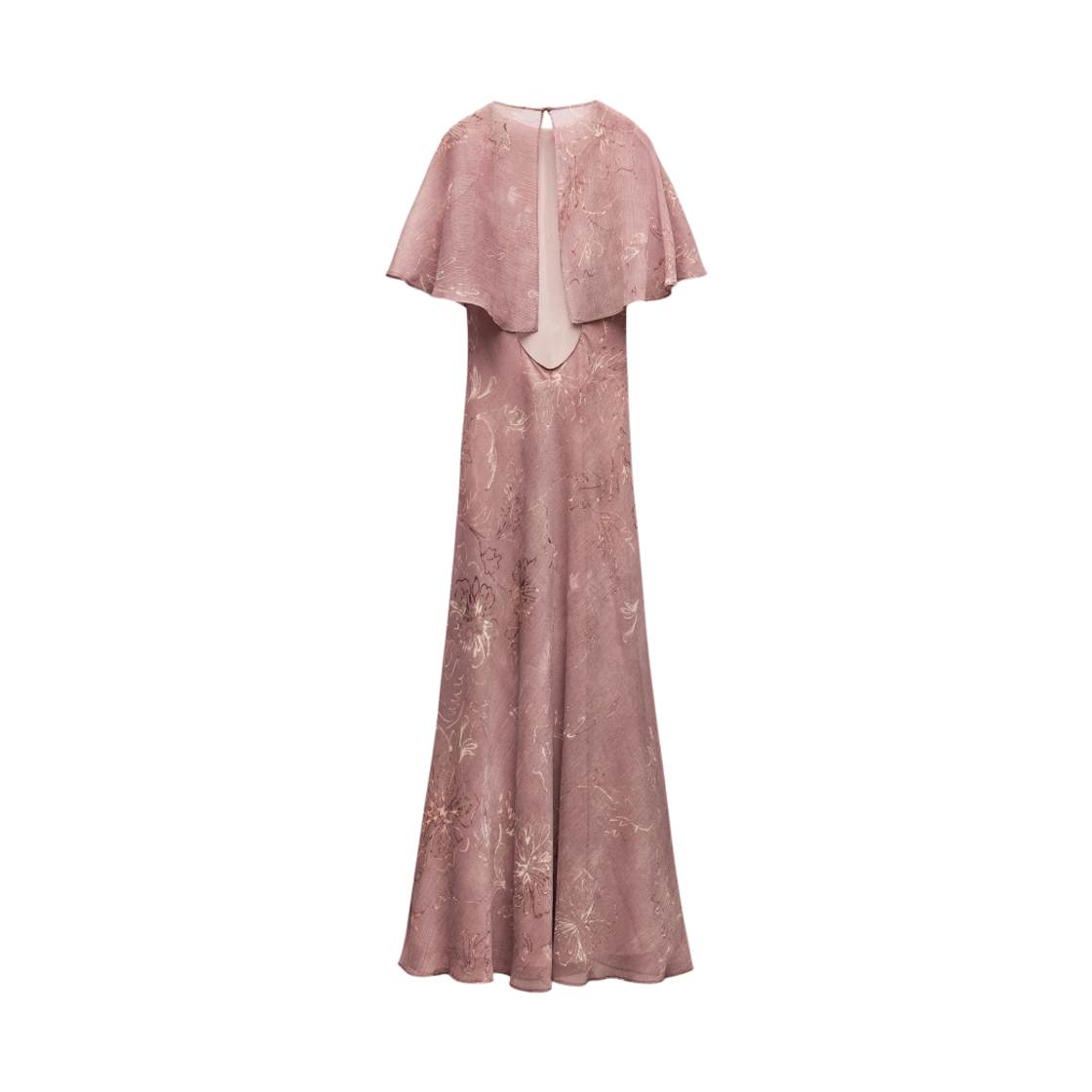 (W) 자라 ZW 컬렉션 프린티드 케이프 드레스 핑크((W) Zara ZW Collection Printed Cape Dress Pink) - 2
