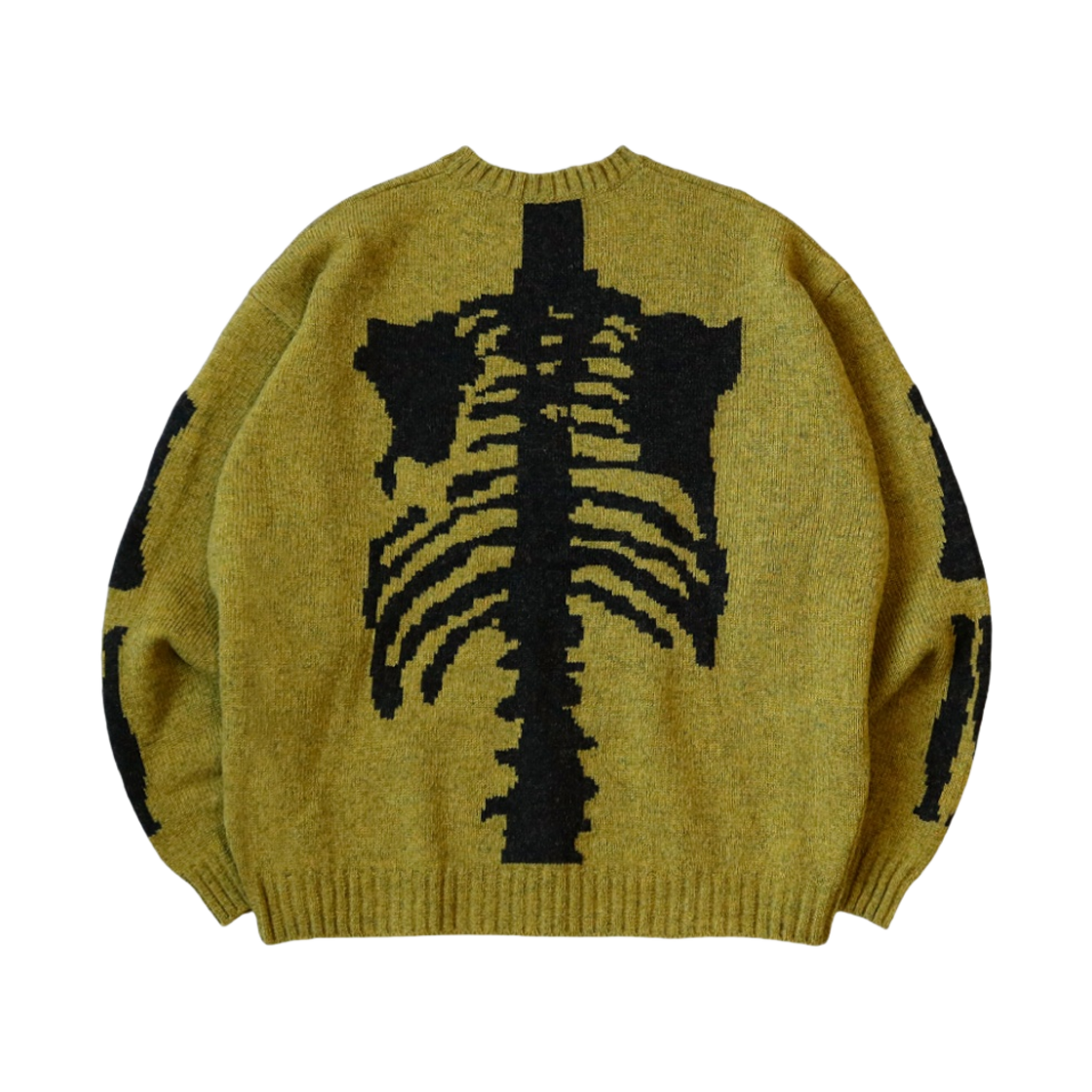 K2211KN800 Kapital 5G Wool Bone Crewneck Sweater Mustard