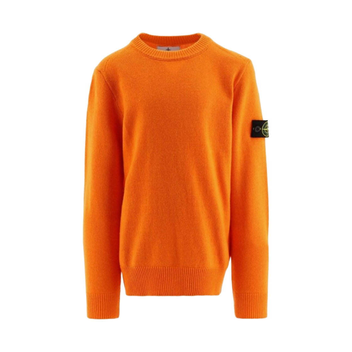 (키즈) 스톤 아일랜드 502A1 스타킹 스티치 캐시미어 울 크루넥 니트 오렌지 - 22FW((Kids) Stone Island 502A1 Stocking Stitch Cashmere Wool Crewneck Knit Orange - 22FW) - 1
