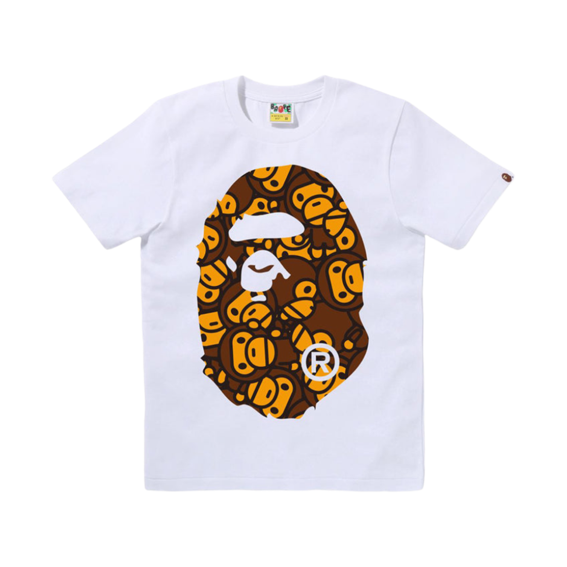 (W) 베이프 올 베이비 마일로 빅 에이프 헤드 티셔츠 화이트