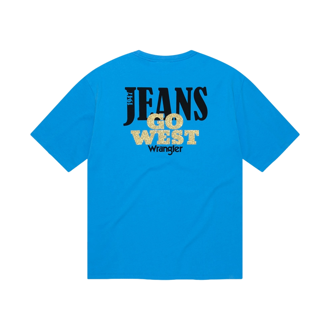 랭글러 글리터 타이포 티셔츠 블루(Wrangler Glitter Typo T-Shirt Blue)
