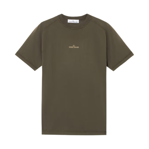 Stone Island 2100020 Organic Cotton Jersey Slim-Fit T-Shirt with Institutional One Print Military Green - 25SS