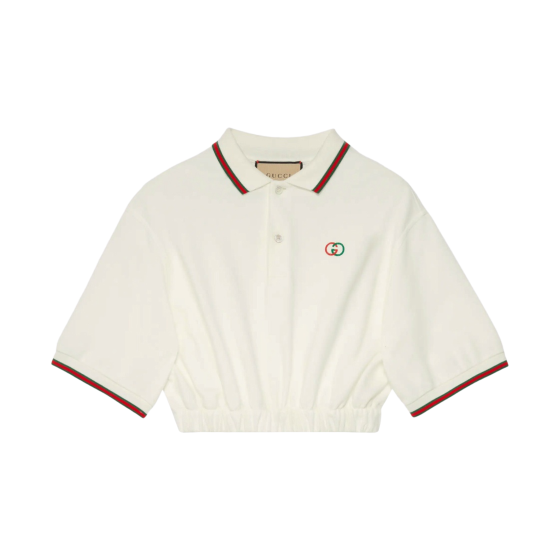 (W) 구찌 웹 코튼 피케 셔츠 화이트((W) Gucci Cotton Piquet Shirt with Web White)