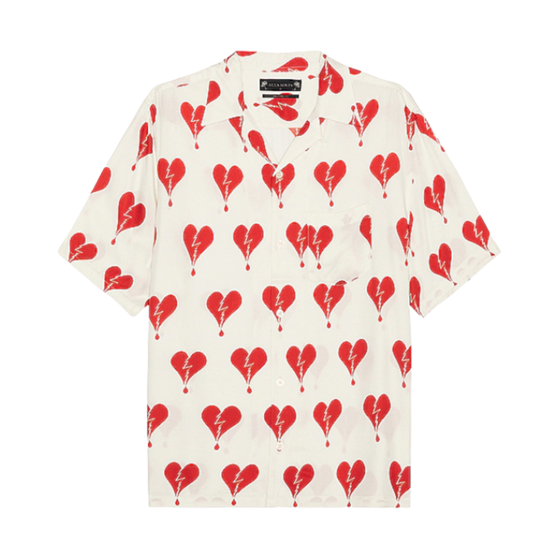 올 세인츠 브레이크 하트 모티프 프린트 숏슬리브 셔츠 에크루(All Saints Break Heart Motif Print Short Sleeve Shirt Ecru)