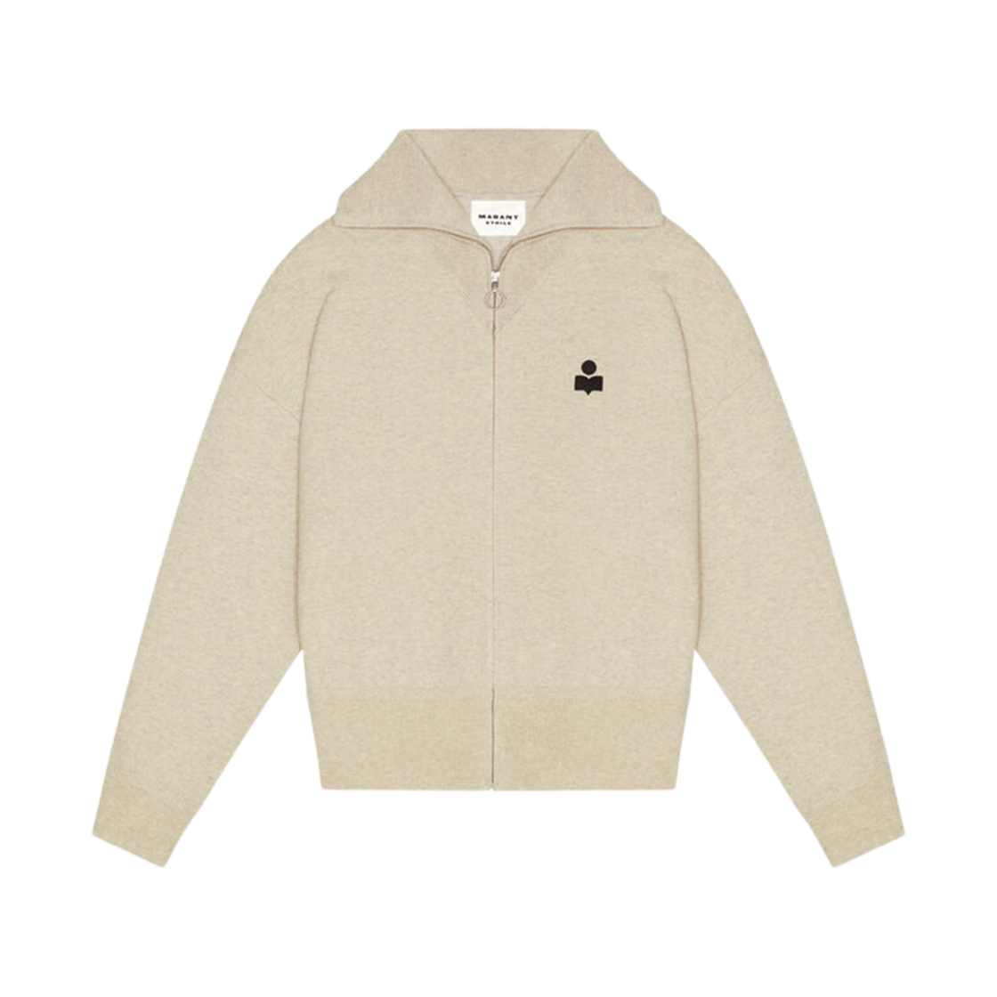 (W) 이자벨 마랑 악셀 집업 가디건 라이트 그레이 - 24FW((W) Isabel Marant Axelle Zip-Up Cardigan Light Grey - 24FW)
