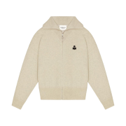 (W) Isabel Marant Axelle Zip-Up Cardigan Light Grey - 24FW
